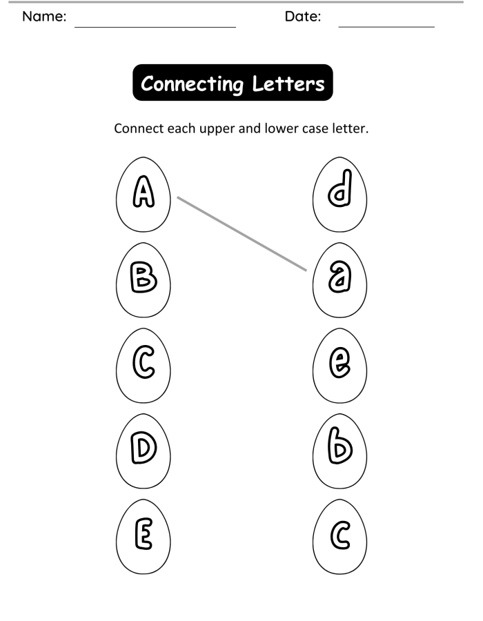 Uppercase Lowercase Matching – Connecting Letters 2