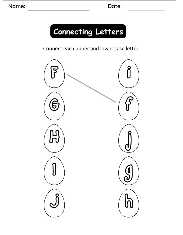 Uppercase Lowercase Matching – Connecting Letters