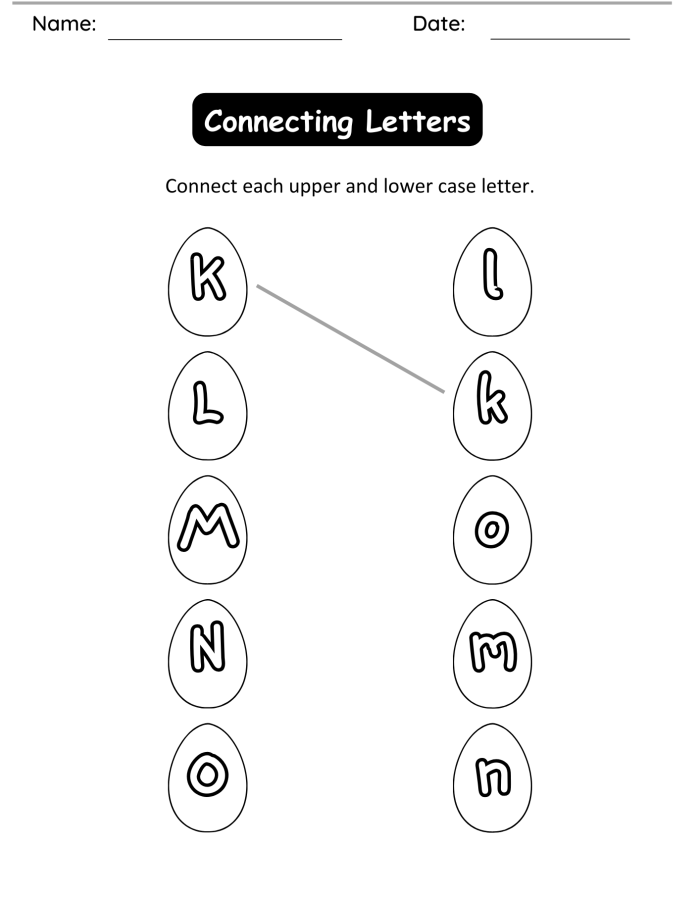 Uppercase Lowercase Matching – Connecting Letters K