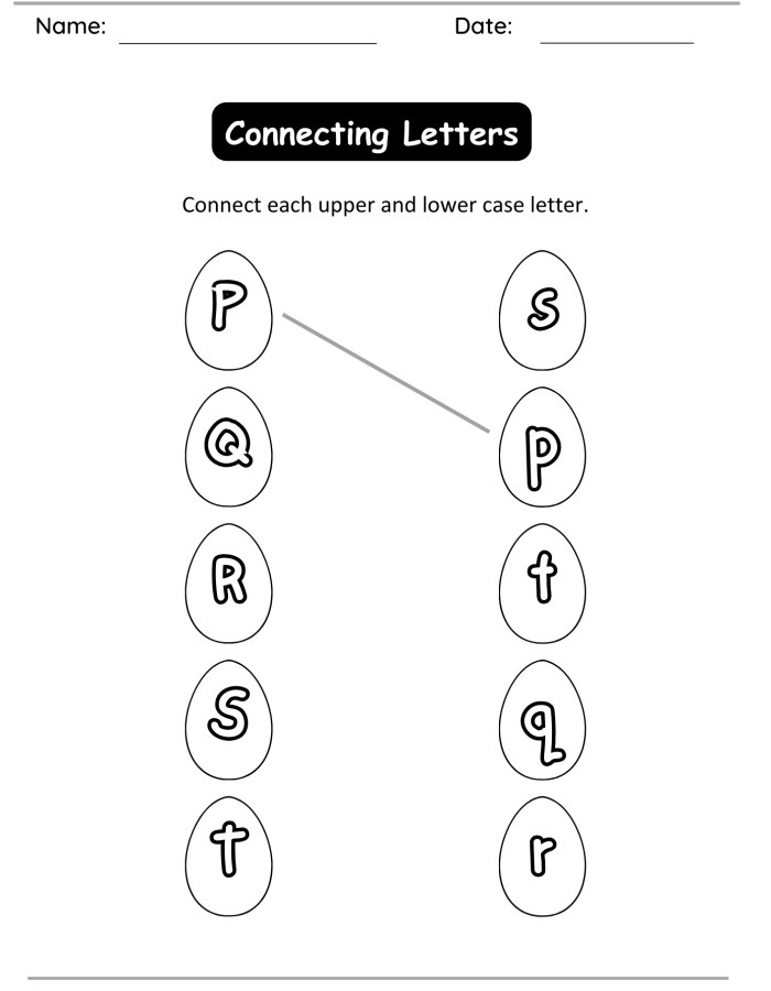 Uppercase Lowercase Matching – Connecting Letters P